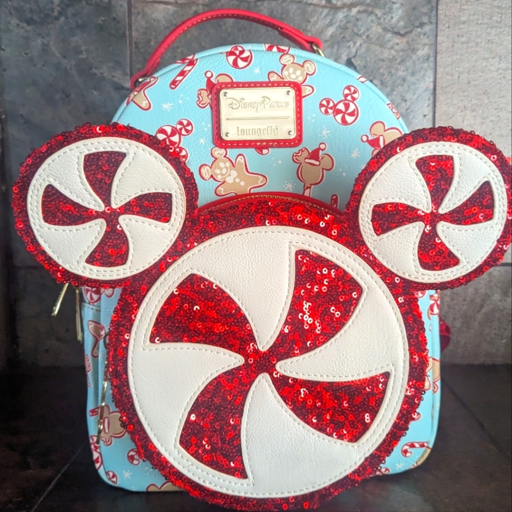 Disney Loungefly Gingerbread Candy Cane Backpack